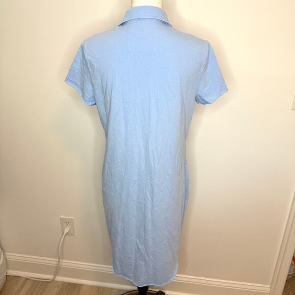 Frank & Eileen Lauren Collared Polo Dress In Saltwater Blue Size Medium New - Picture 7 of 12